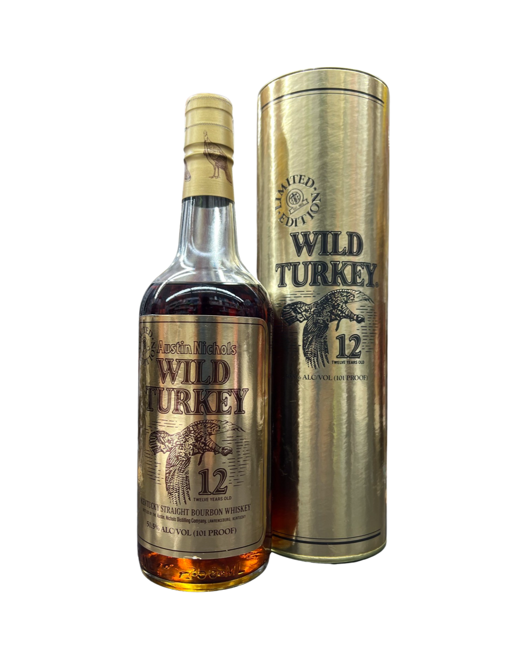 1991 Wild Turkey 12 Year Old Cheesy Gold Foil Kentucky Straight